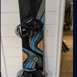 Sims WIDE Snowboard Deck W Burton Bindings LG 