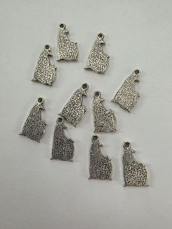Silver Penguin Metal Charms – Set of 10