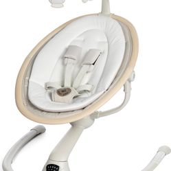 Maxi-Cosi Cassia Baby Swing for Infants: Smart Portable Baby Swing with Music, Lightweight Baby Swing, 360 Rotation Infant Swing, Classic Oat