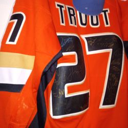 ANAHEIM DUCKS STADIUM STORE NHL HOCKEY JERSEY SIGNED ON TEAM BUS! only 1200 ! Better Hurry 