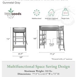 Loft Bed With Desk Area Underneath 