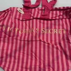 Victoria's Secret Pink Tote Bag with Strips Design