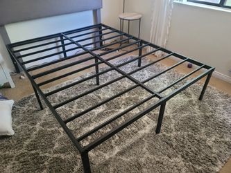 Queen Metal Bed Frame, Black, 18”