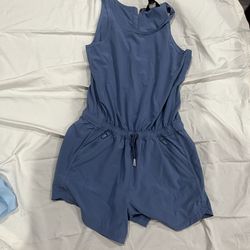 Athleta girls blue romper XL