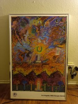 Original Los Angeles 1984 Olympic games print painting