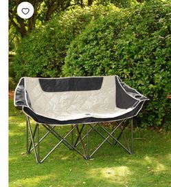 Oversized Double Camping Chair,2-Person Heavy-Duty Folding Loveseat,Portable Outdoor Chair,with Armrests, Cup Holders & Carry Bag, for Camping, Picnic