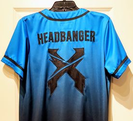 EXCISION BUTTON-UP HEADBANGER BASEBALL JERSEY( SIZE MEDIUM )