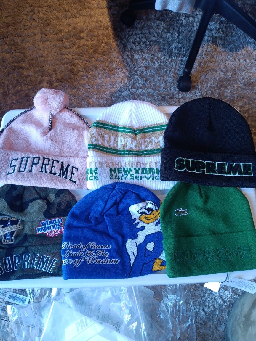 Beanie's. SUPREME, LACOSTE, PALACE