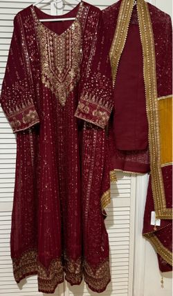 Chiffon Embroidered Dress