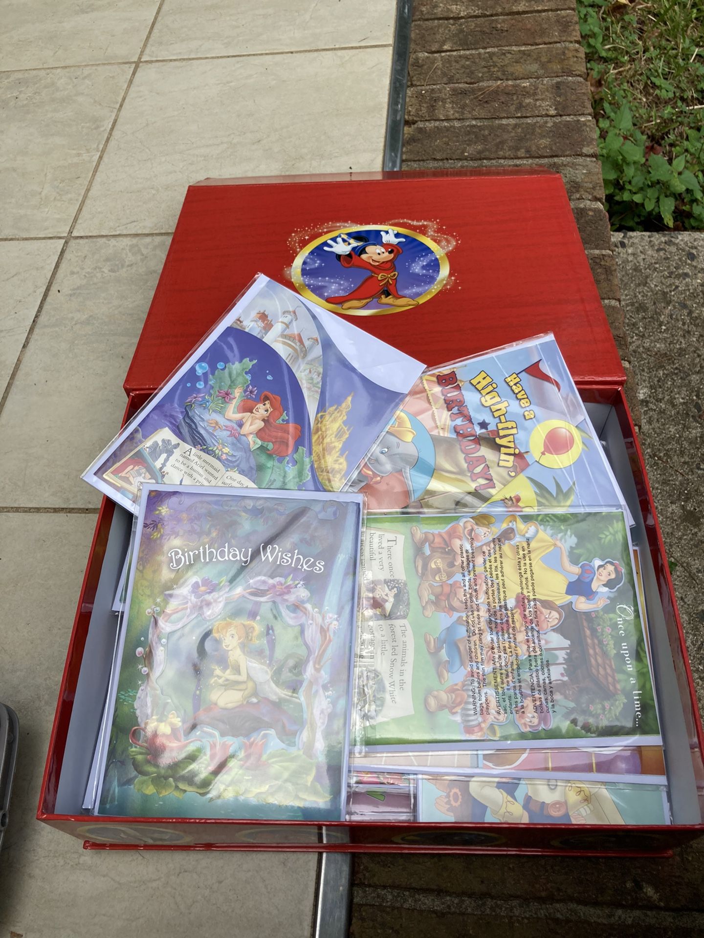 Disney Box Full Of Different Disney Themes Birthday Cards