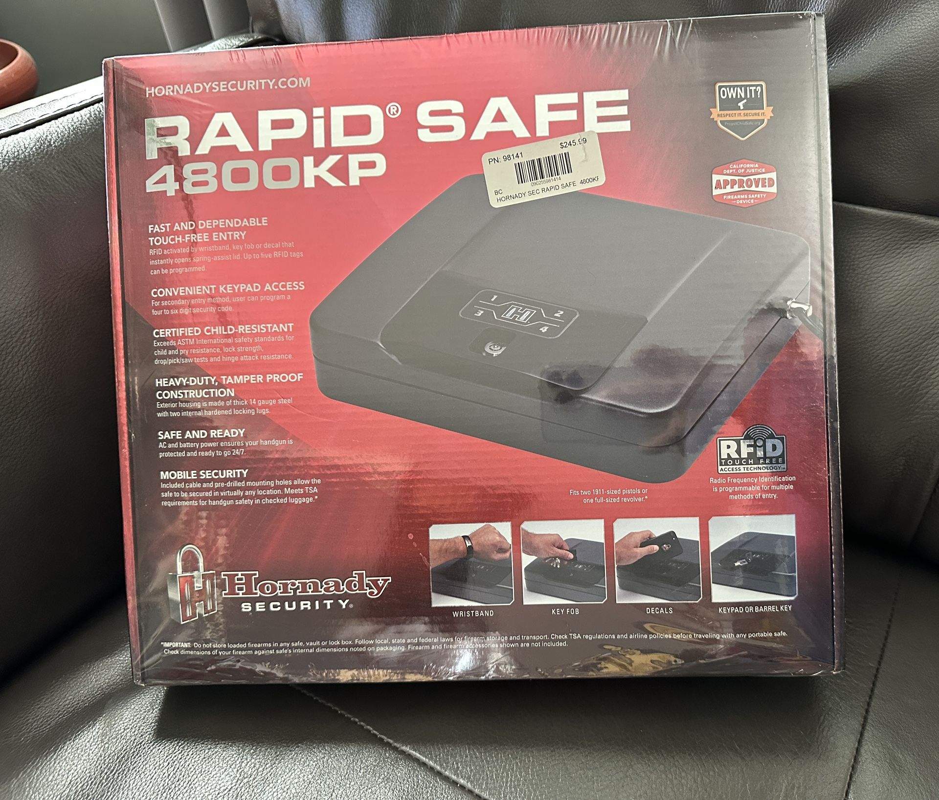 Rapid Safe 4800 KP Unopened Gun Safe With KEYFOB & wristband
