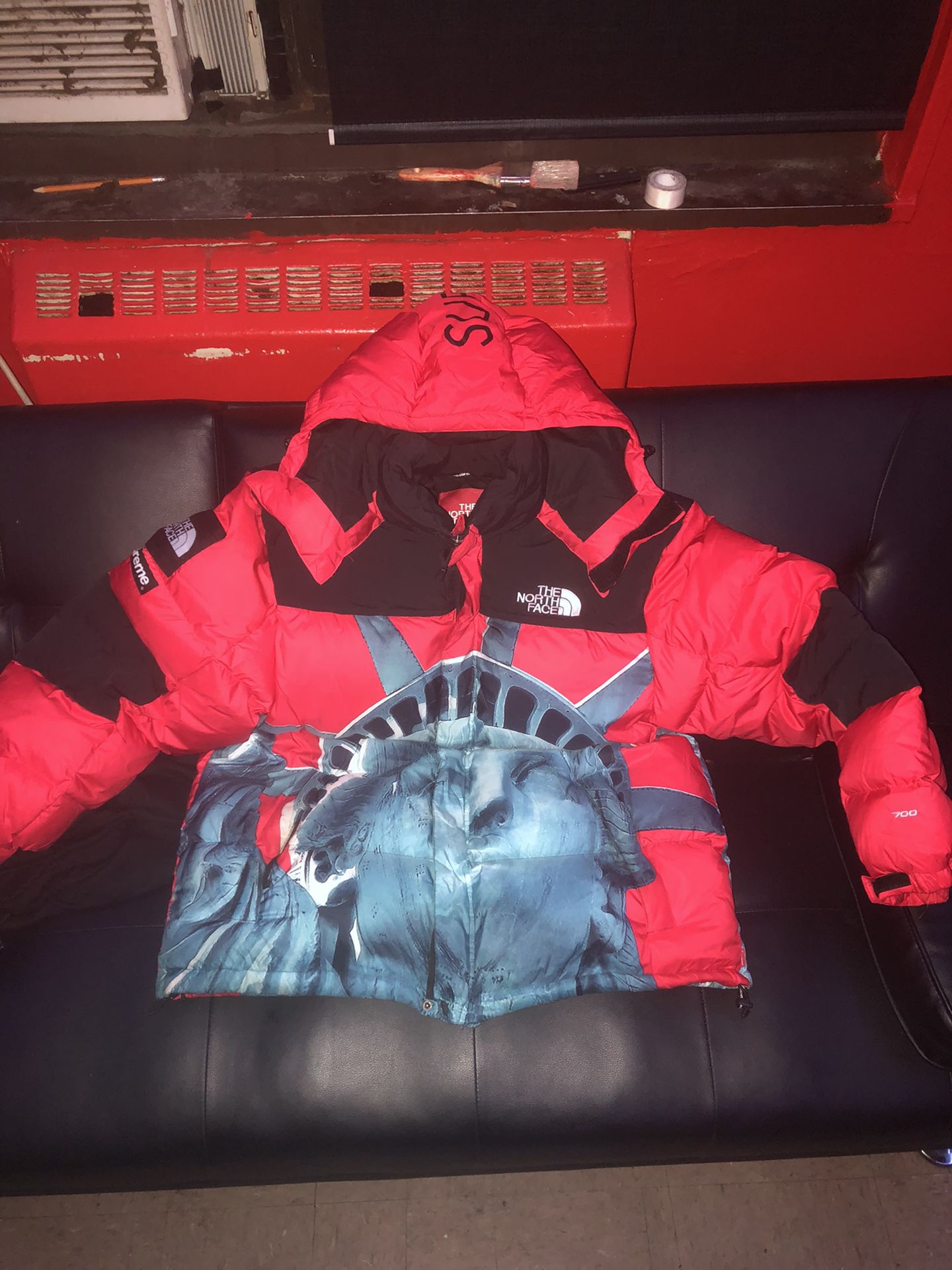 Supreme The North Face Statue of Liberty Baltoro Jacket Red Size XL