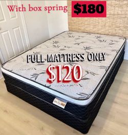 Full size pillow top mattress with box spring $180