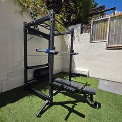 New Vesta Pr3000 Squat Rack | 230lbs Bumper plates | Adjustable Bench | Barbell | Plus Attachments Seen | FREE DELIVERY 🚚