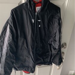 WILSON HOODED WORK OUT JACKET WITH GLOW IN THE DARK STRIPING ALONG SLEEVES 