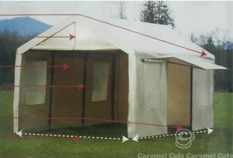 Costco steel frame canopy with side walls