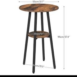 HOOBRO Bar Table Round Pub