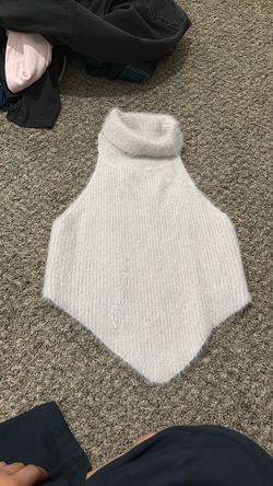 Cream Knit Turtleneck Poncho Top