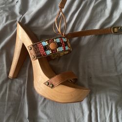 Multi Color Block Heels 