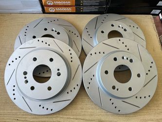 Chevy Silverado 1500 19-26 Front & Rear Geomet Rotors Ceramic Brake Pads