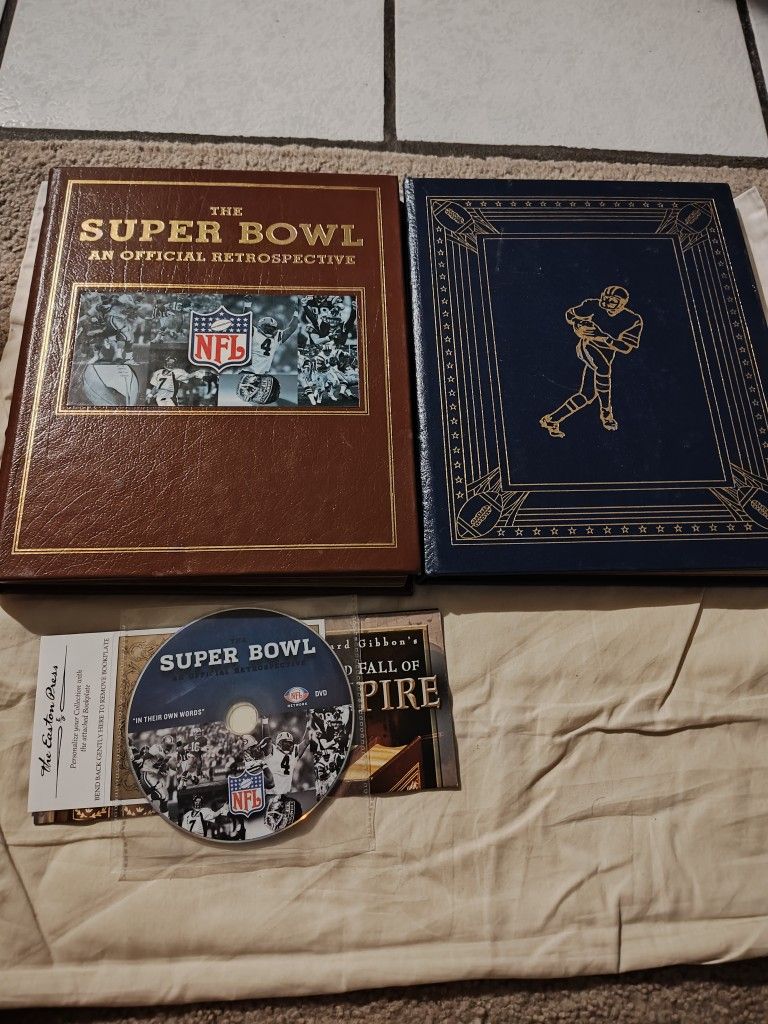 Easton Press NFL'S GREATEST FOOTBALL PLAYERS OOP BOOK SUPER BOWL RETROSPECTIVE