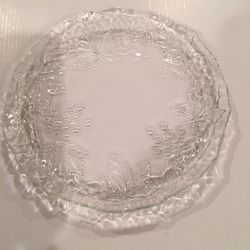 4 Vintage Cristal D’Arques Mallory Salad Plates w/ Grapes and Leaves