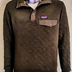 Patagonia Snap-T Pullover Men’s Small Gray Organic Cotton Quilt Fleece Top


