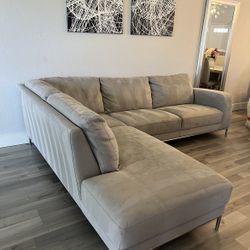  Light Gray Micro Left Chaise Sectional