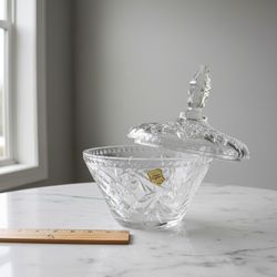 Genuine Handcut Crystal Candy Dish with Lid