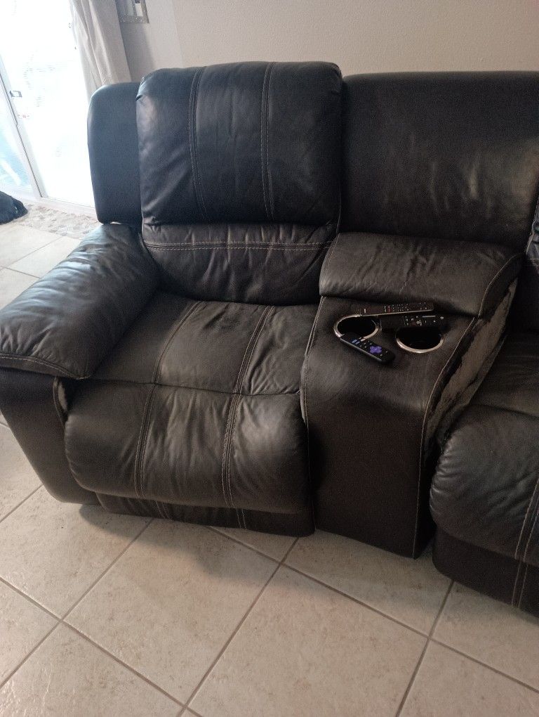 Black Leather Sectional Couch