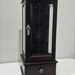 Vintage Art Deco Wooden Jewelry Armoire By Bombay Co.