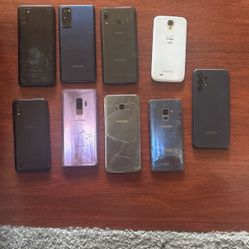Lot Of 9 Samsung Galaxy Phones Parts Repair 