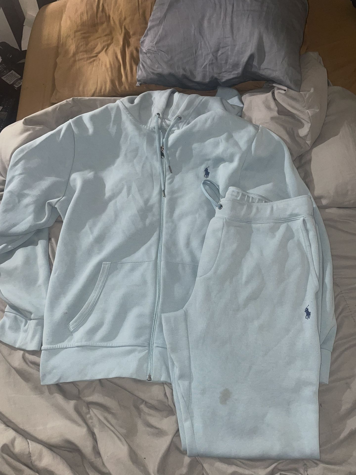 Baby Blue Polo Sweat Suit Size L
