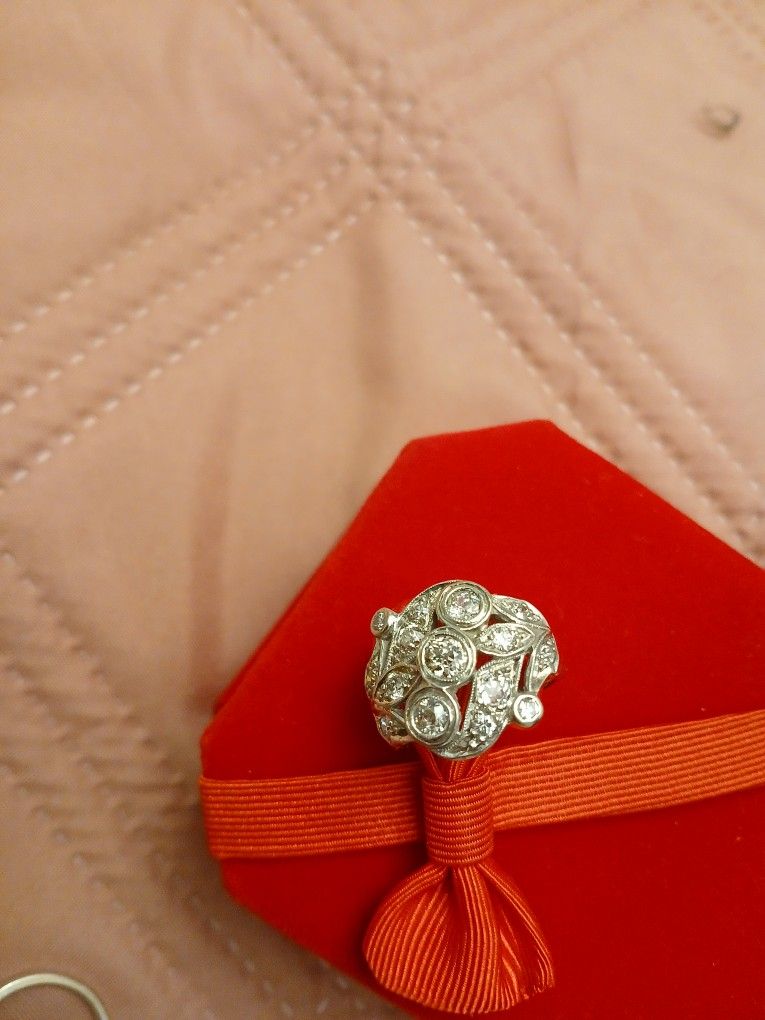 DIAMOND COCKTAIL RING 60 YRS OLD REAL DIAMONDS OVER A CARET 14K GOLD