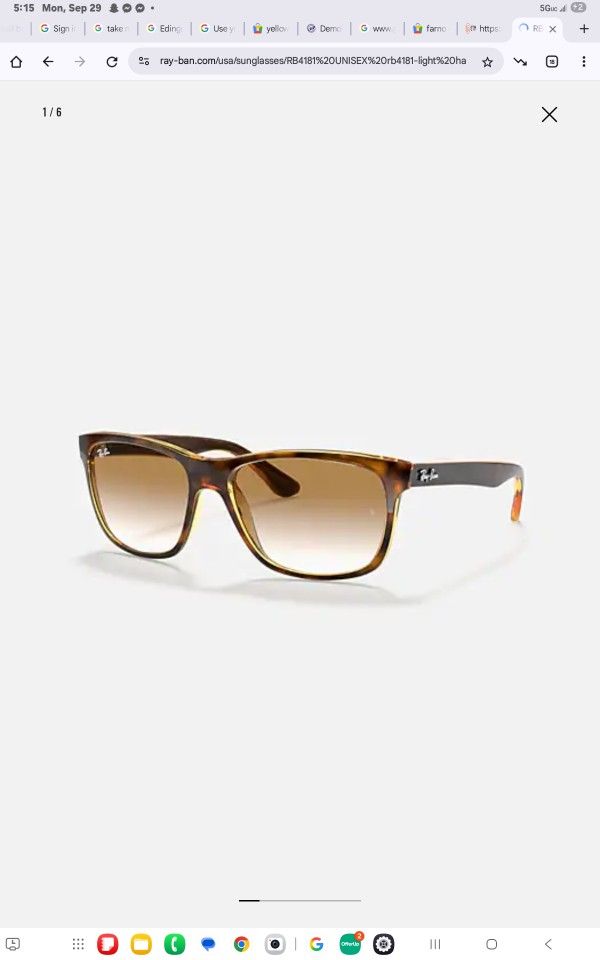 RayBans Unisex Brown Sunglasses