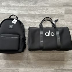 Alo Yoga Bundle Stow Backpack and Traverse Duffle Bag New With Tags