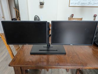 Dual Monitor Stand Setup w/ 2 Dell Monitors P2414Hb