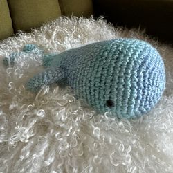 Whale Toy Plush Handmade Crocheted 