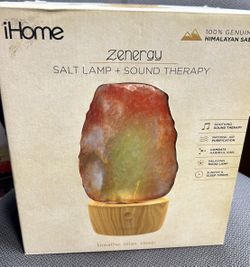 iHome Zenergy Salt Rock Lamp Meditative Light and Sound Therapy, Genuine Himalayan Salt Lamp Speaker, Anti Anxiety, Stress Relief, Calming, Soothing,
