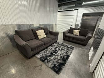Couch And Loveseat  Dark Gray