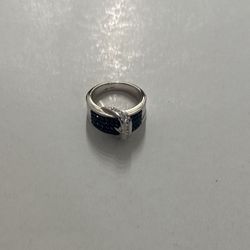 Blue & White Austrian Crystal Ring