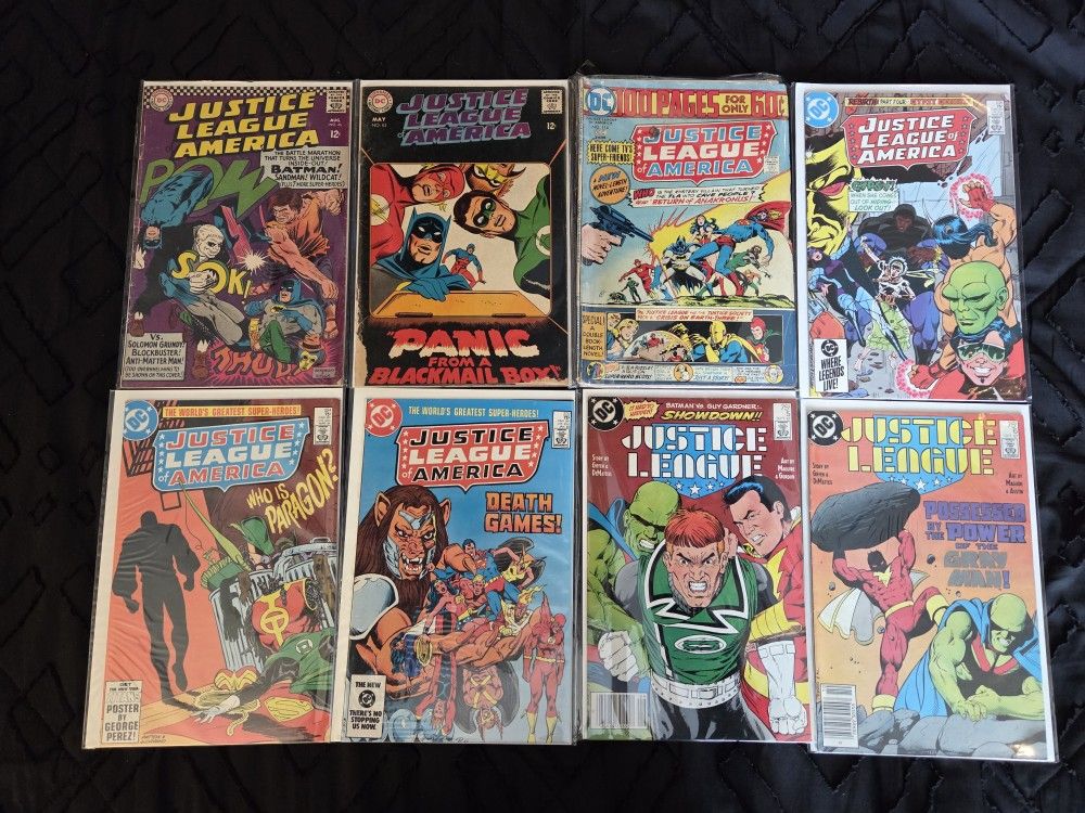 Justice League Comic Book lot of 8! DC. Vintage. Keys. Mixed lot. Silver. Bronze