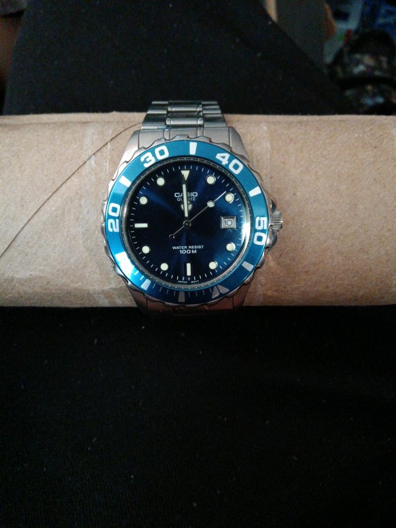 Casio Blue Dial Stainless Steel Bracelet