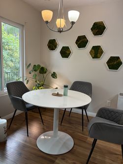 2 gray versatile kitchen or desk chairs