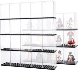 20 Pcs Minifigures Display Cases Set, Mini-Figures Display Cases Fits for Lego Figures Display, Single Mini-Figures Storage Case for Figures Collector