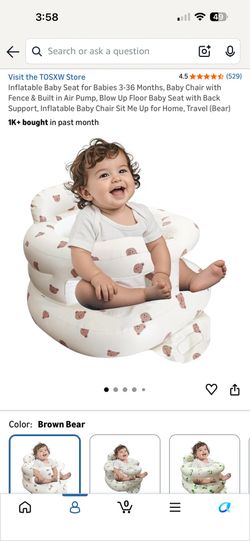 Inflatable chair for infant