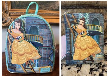 Loungefly Belle Moving On Ladder Backpack And Wallet 