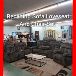 🥰 Reclining Sofa Loveseat And Chair Set All For $1599