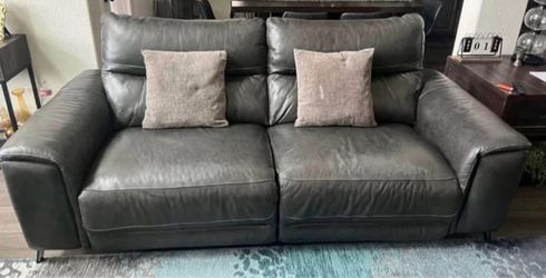 Dark Gray Leather Recliner set