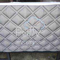 LIKE NEW! Puffy Lux Queen Hybrid Mattress - Delivery Available